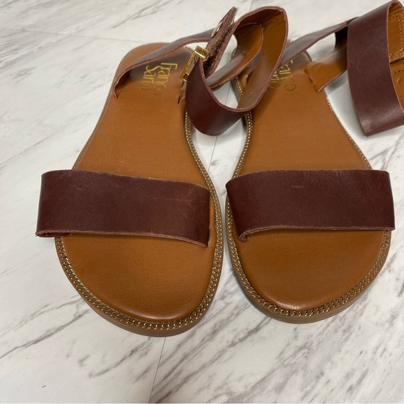 Franco Sarto Kimbra Brown Leather Ankle Strap Sandal 6 1/2 M - Picture 10 of 14